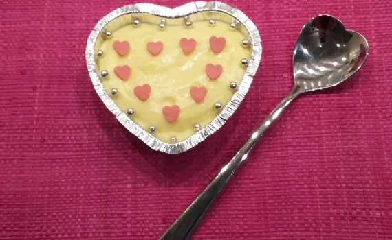 semifreddo al cioccolato bianco in monoporzione a forma di cuore