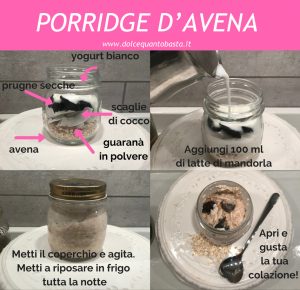 porridge d'avena ricetta illustrata