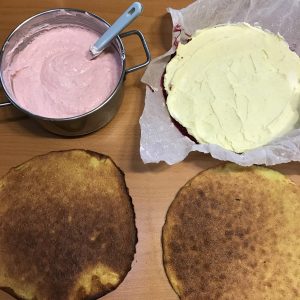 componenti della mattonella al pistacchio e fragole