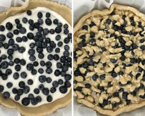 sbriciolata con ricotta e mirtilli procedimento