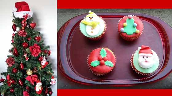 cupcake alle nocciole con decorazione natalizia
